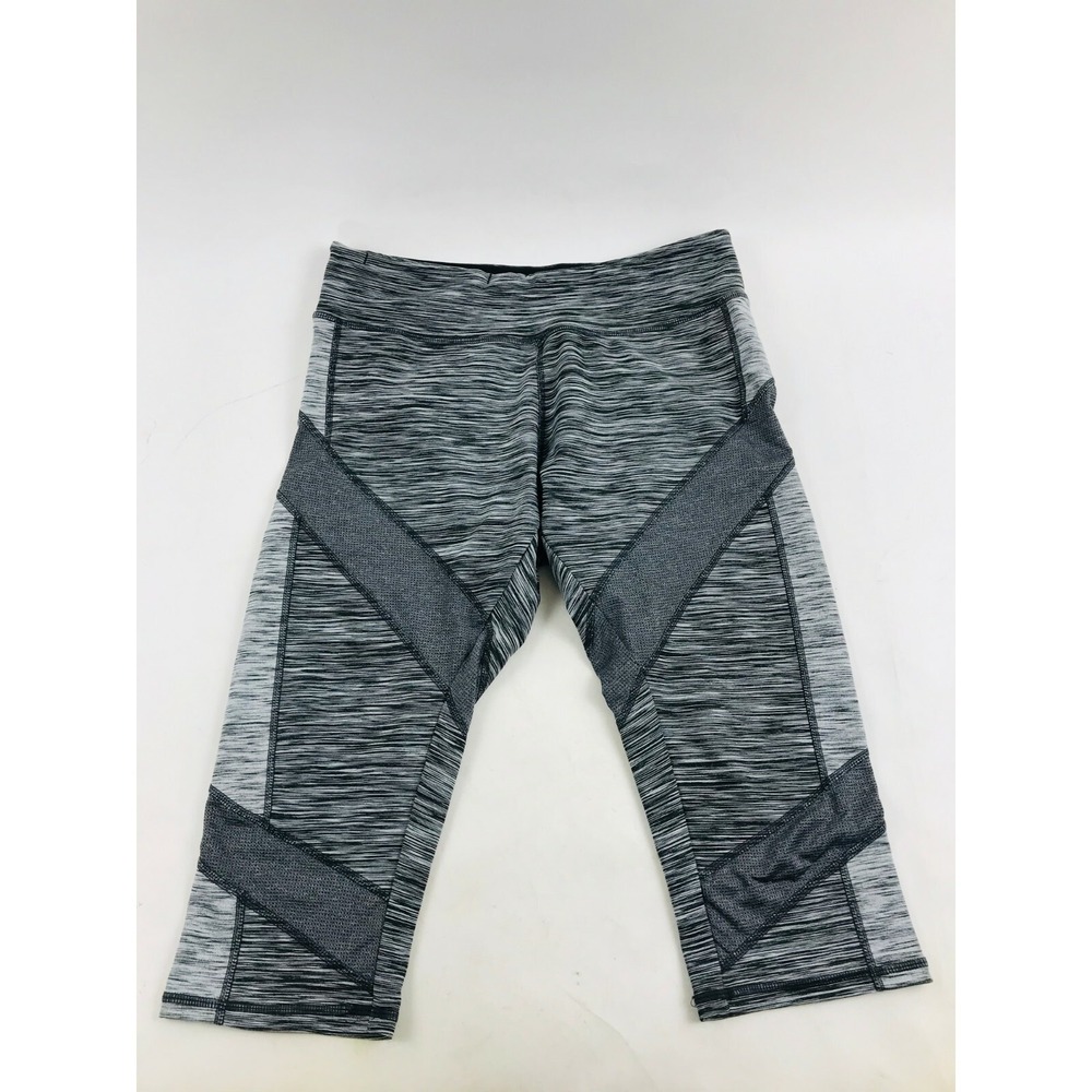 SOYBU Women's Yoga Pants Size M Black Gray Activewear Pull On Striped Stretchy
